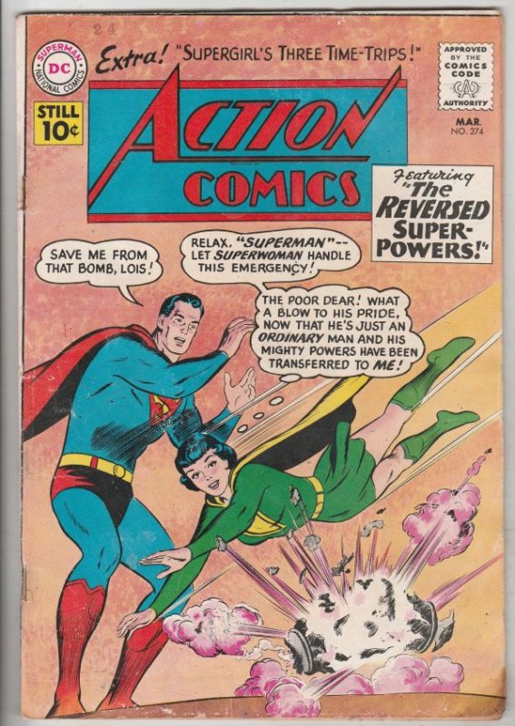 Action Comics #274 (Mar-61) VG/FN Mid-Grade Superman, Supergirl