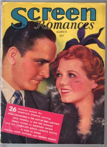 MAG: Screen Romances 3/1937-Dell-Janet Gaynor-Frederic March-Earl Christy-Err...