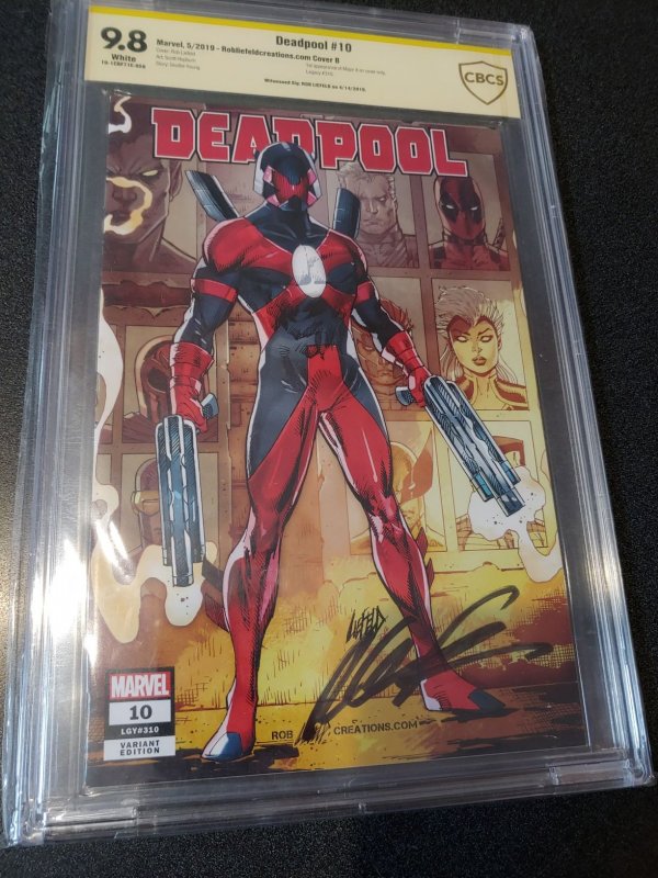 DEADPOOL #10 CBCS 9.8 SIGNED BY ROB LIEFELD.