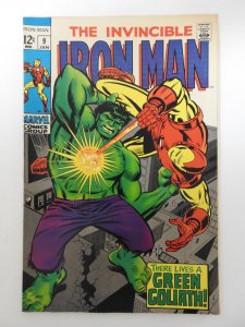 Iron Man #9 (1969) vs The Hulk! Beautiful VF- Condition!