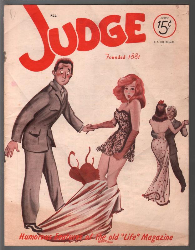 Judge 8/1944-jokes & cartoons- WWII era issue-Bill Wenzel-spicy GGA-VG