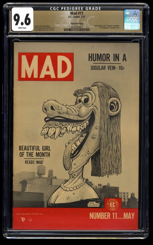 Mad #11 CGC NM+ 9.6 White Pages Gaines File Copy 1st Print