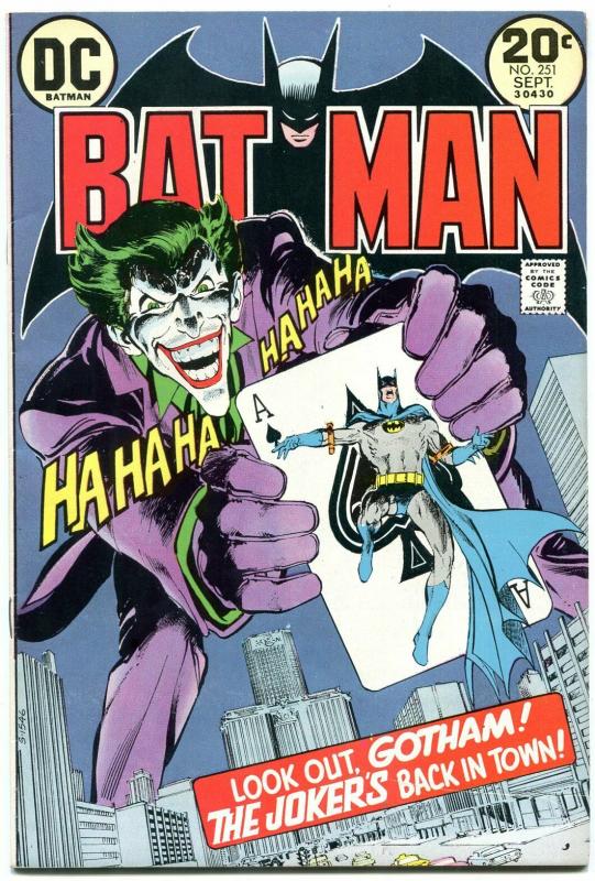 BATMAN #251 DC 1973 Classic Joker Playing Card cover comic Neal Adams ...