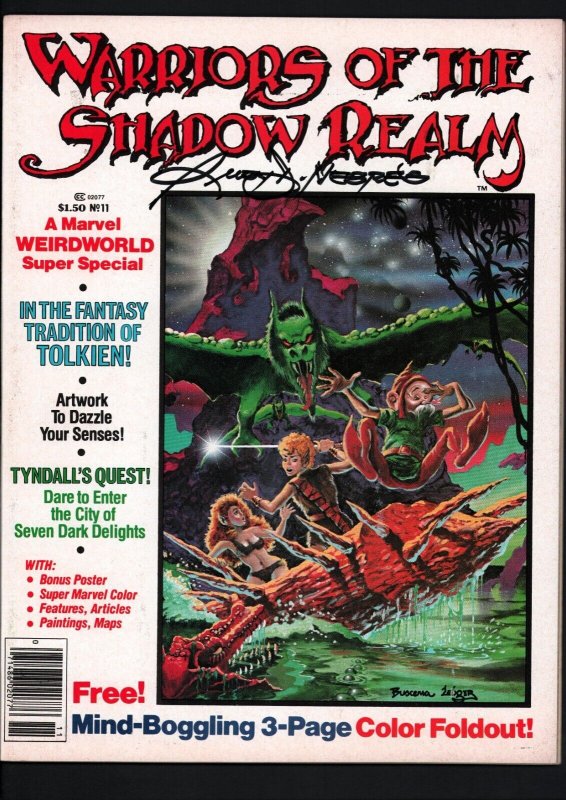 WARRIORS OF THE SHADOW REALM Magazine #11 1979 (6.0) - SIGNED BY RUDY NEBRES