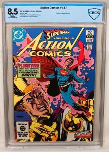 ACTION COMICS #547 CBCS 8.5 Superman the Planeteer DC Comics Direct Edition DCU