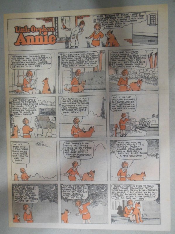 Little Orphan Annie Sunday Page Harold Gray ?/1929 Size: 11 x 15 inches