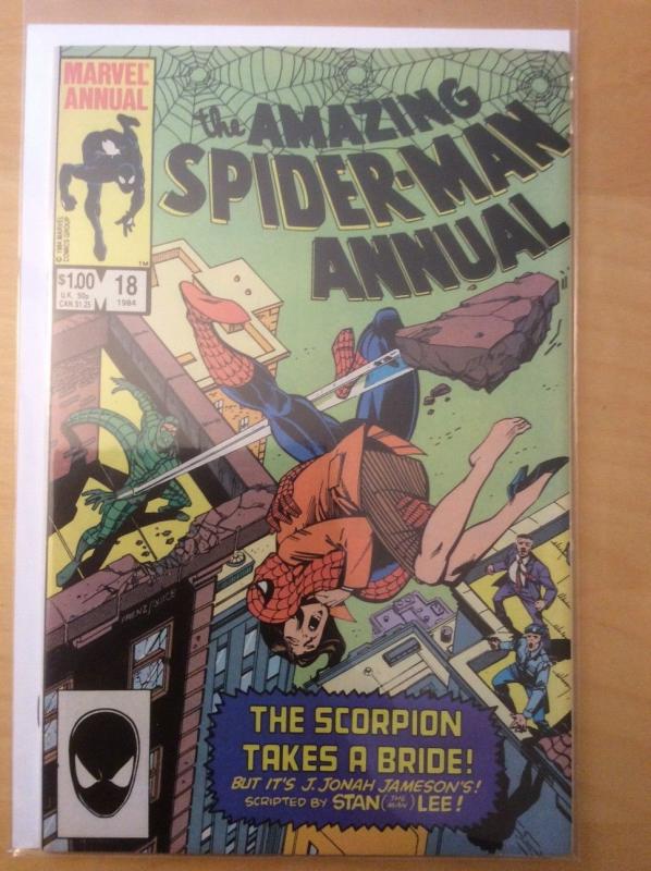 AMAZING SPIDER MAN ANNUAL 18 & 19, MJ AS SPIDER LADY, 1ST ALISTAIR SMYTHE