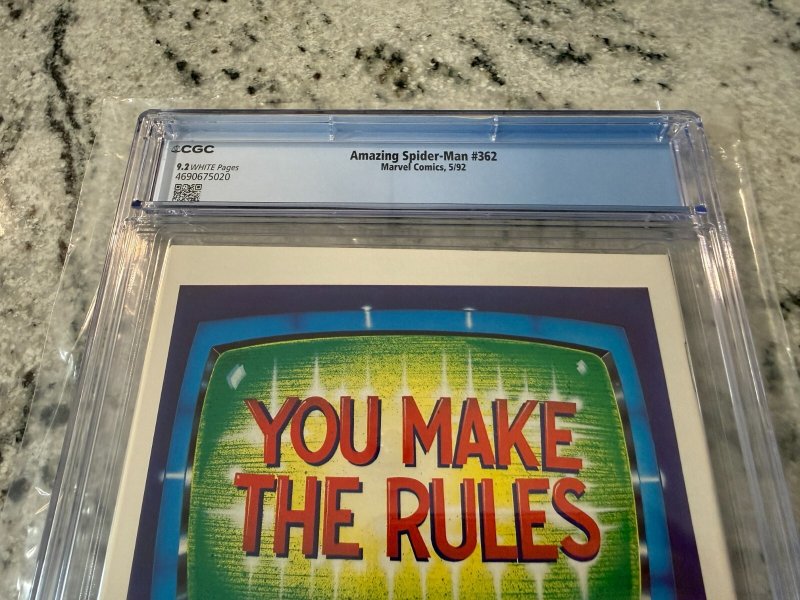 Amazing Spider-Man # 362 CGC Graded 9.2 Marvel Comic Book Carnage Venom JH24