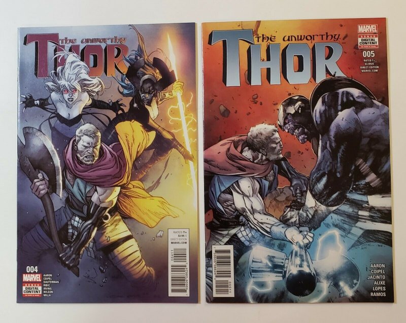 The Unworthy Thor #1-5 Set Marvel Comics 2017 VF/NM 