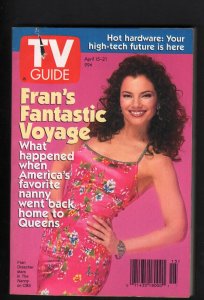 MAG: TV Guide 4/15/95 - New York Metropolitan ed. - Fran Drescher - The Nanny