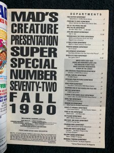 1990 MAD SUPER SPECIAL Magazine #72 FN+ 6.5 Our Creature Presentation