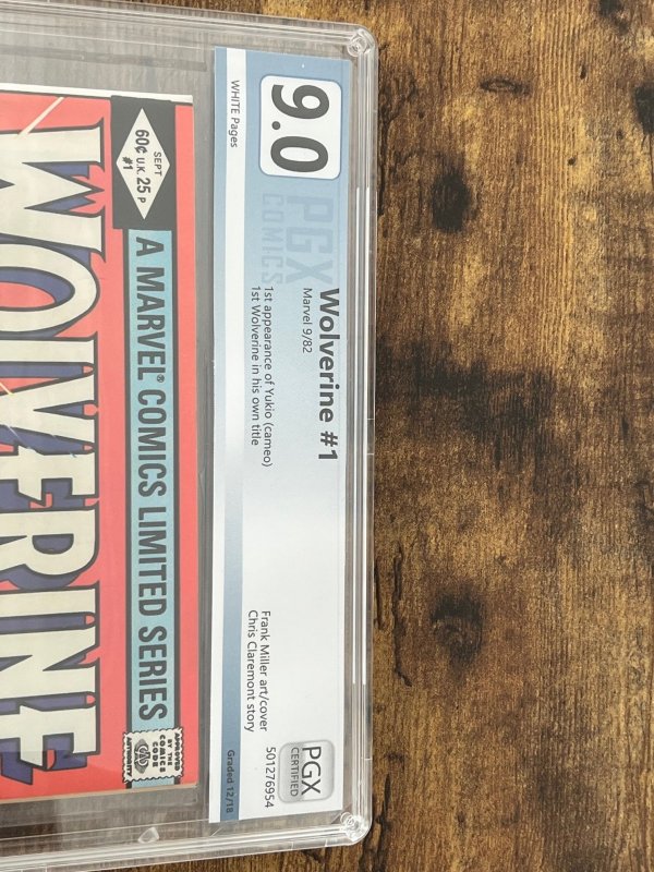 Wolverine #1 (1982). 9.0 (PGX-501276954).  Frank Miller-c/a(p). Direct Edition.