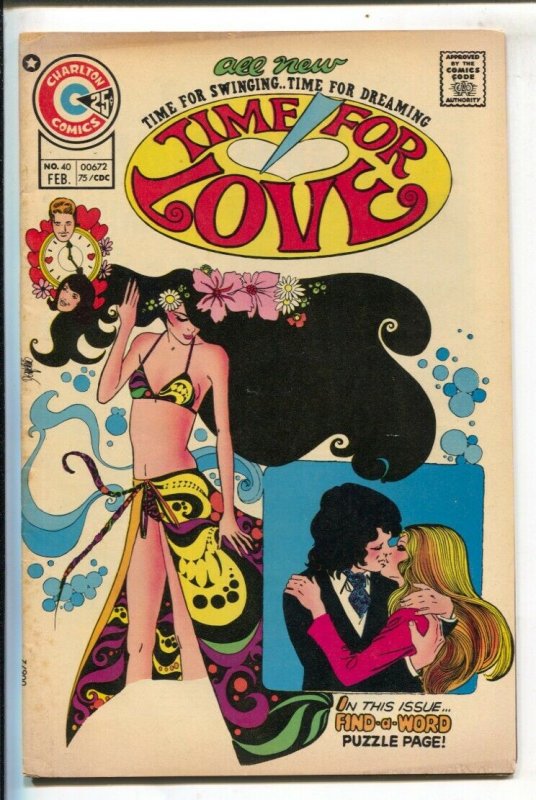 Time For Love #40 1975-Charlton-Psychedelic cover & story-puzzle page-FN-