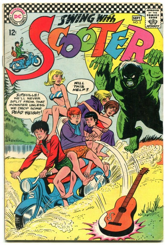 Swing with Scooter #2 1966- Monster cover- DC teen humor FN