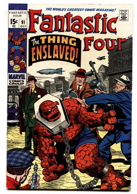 FANTASTIC FOUR #91 comic book 1969- THE THING ENSLAVED-JACK KIRBY