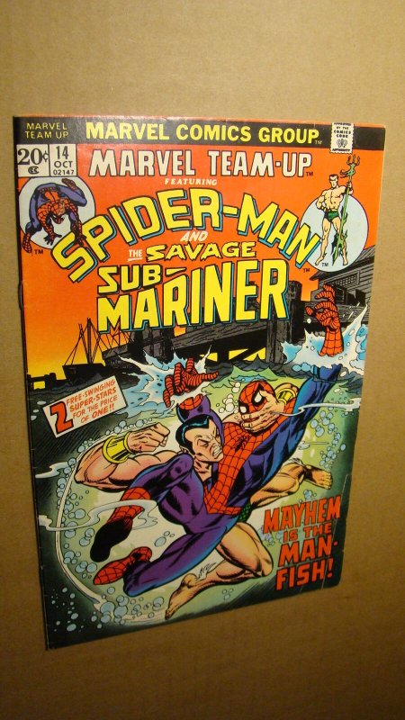 MARVEL TEAM-UP 14 *NICE COPY* SUB-MARINER VS TIGERSHARK 1973 SPIDER-MAN