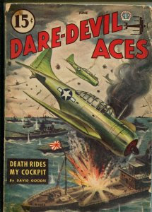 DARE-DEVIL ACES 6/1945-DAVID GOODIS-CANADIAN VARIANT-RARE-vg minus