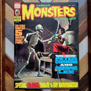 FAMOUS MONSTERS of FILMLAND #117 VF Warren 1975 SINBAD Cover KEN KELLY + Cushing