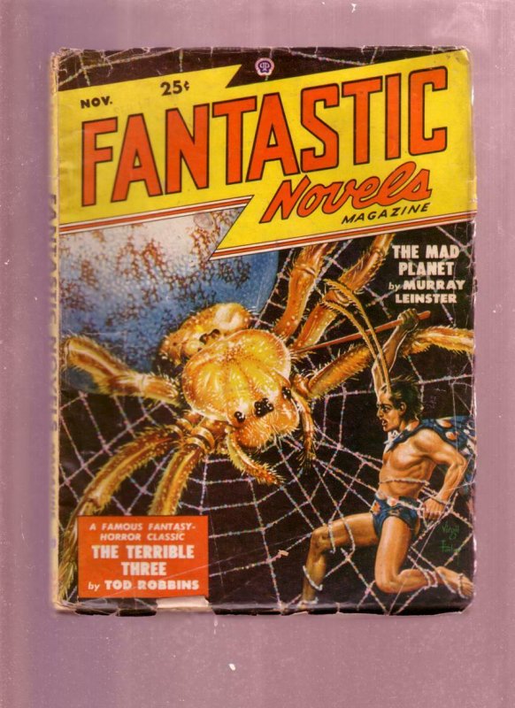 FANTASTIC NOVELS NOV 1948 -PULP-FINLAY SPIDER ATTACK CV VG