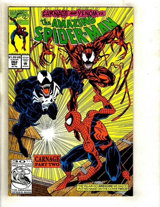 Amazing Spider-Man # 362 NM Marvel Comic Book Venom Carnage Gwen MJ MaryJane GK4