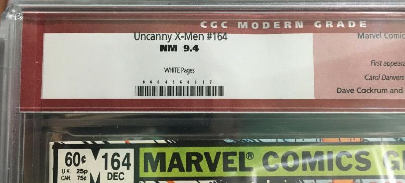 Uncanny X-Men 164 1st App Carol Danvers as Binary - KEY Captain Marvel Movie CGC