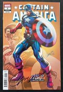 CAPTAIN AMERICA #2 MARVEL 2025 VARIANT SIGNED BY J SCOTT CAMPBELL W/COA NM