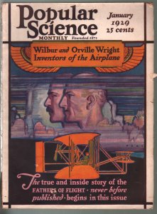 Popular Science 1/1929-Wright Brother-Graf Zeppelin-key issue-VG 