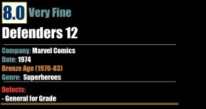 Defenders 12 (1974) VF Bronze Age Marvel Comics