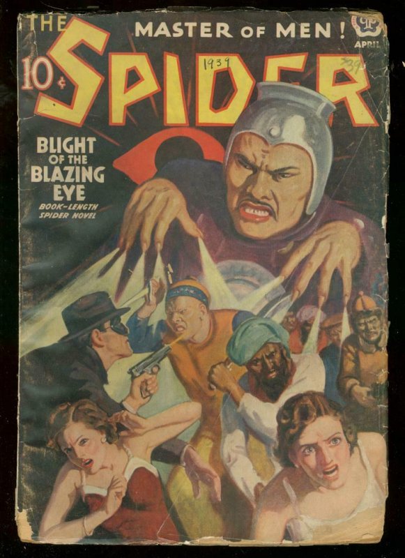 THE SPIDER APR 1939 ASIAN MENACE COVER STOCKBRIDGE PULP G- 