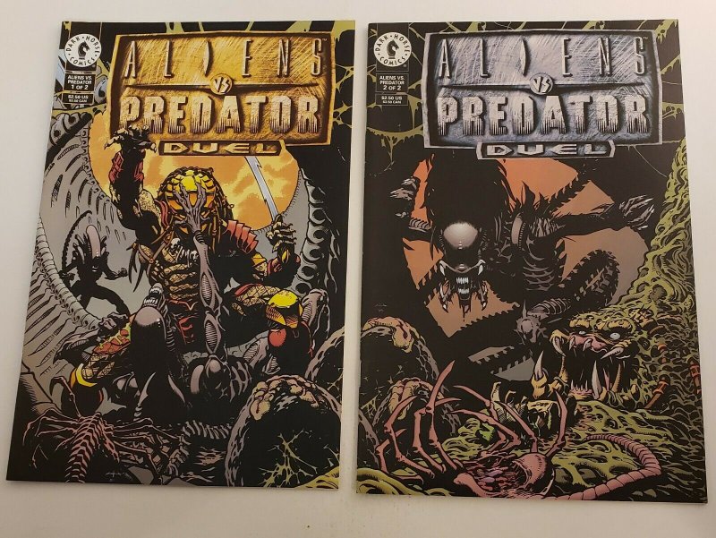 Aliens VS. Predator Duel #1-2 Complete Set High Grade NM Dark Horse 1995