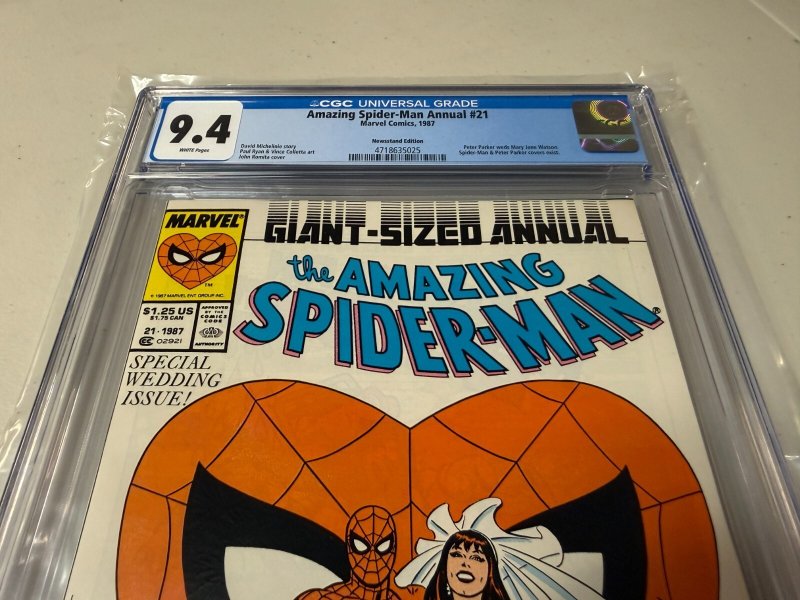 Amazing Spider-Man Annual # 21 CGC Graded 9.4 Marvel Comic Book Wedding JH31