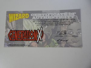 Generation X #½ (1998) Wizard Exclusive W/COA VF- Condition