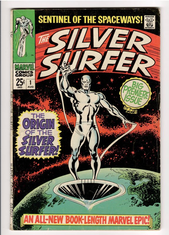 SILVER SURFER #1 (1968) STRICT VG/F 5.0;UNRESTORED AND SOLID!