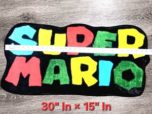 SUPER MARIO LOGO | 30×15 INDOOR AREA RUG | FLOOR MAT | FAN DECOR | WALL ART