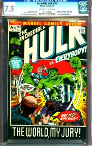 Incredible Hulk #153 CGC Graded 7.5