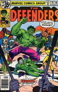 Defenders, The #70 FN ; Marvel | April 1979 Hulk Doctor Strange Lunatik