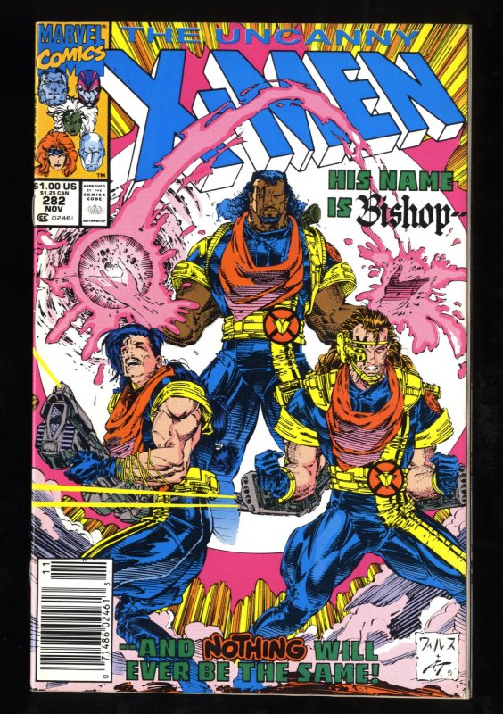 Uncanny X-Men #282 VF 8.0 Newsstand Variant 1st Appearance Bishop!