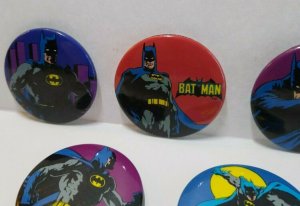 Batman Vintage Magnets Button Up Lot 5 Original 1980's Licensed Official Bat Man 