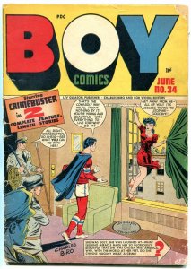 Boy  #34 1947-Lev Gleason-Crimebuster-suicide cover-Dan Barry art- g/vg