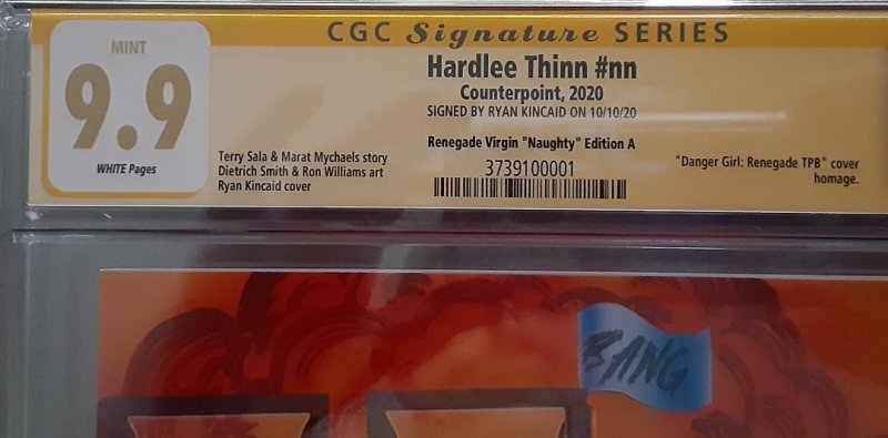Hardlee Thinn Ryan Kincaid Topless Virgin Cover Variant Lim to 25  CGC 9.9 SS