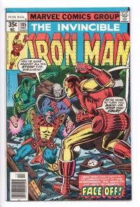 Iron Man #105 - App of Wraith (Marvel, 1977) FN/VF