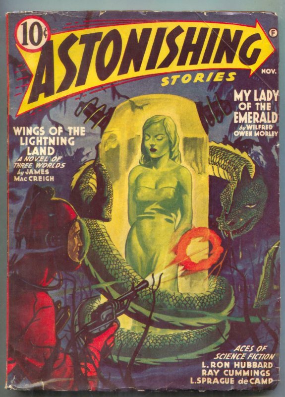 Astonishing Stories Pulp November 1941- L Ron Hubbard- Ray Cummings 