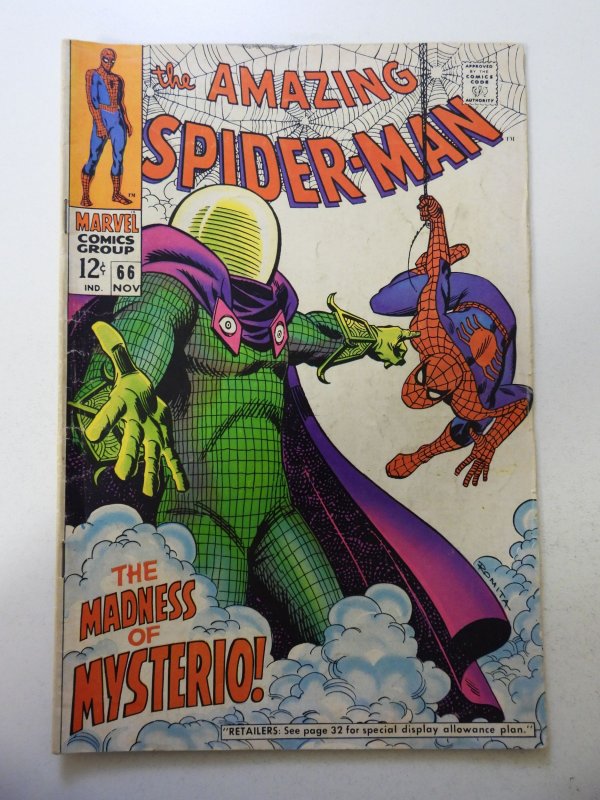 The Amazing Spider-Man #66 (1968) VG/FN Condition tracing indentations fc