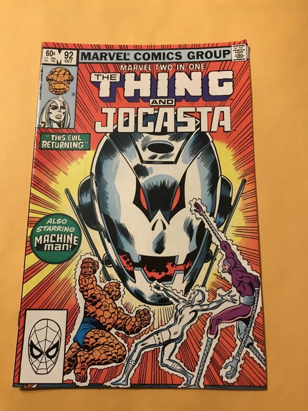 MARVEL TWO-IN-ONE #92 : 10/82 Fn; The Thing & JOCASTA & MACHINE MAN, Ultron