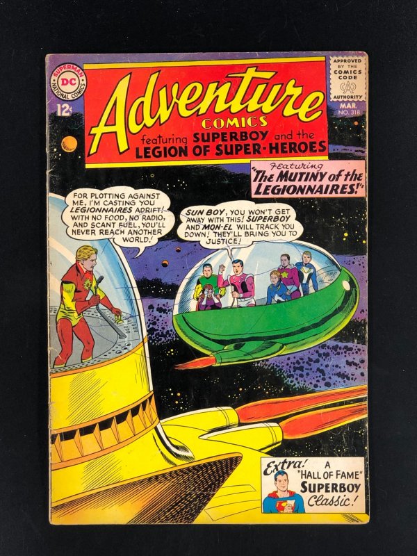 Adventure Comics #318 (1964) GD Superboy Hall of Fame 1st Time Trapper ...