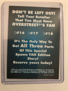 SPAWN OVERSTREET FAN Promo card; Gemstone 1993 NM/M; INSERT prototype