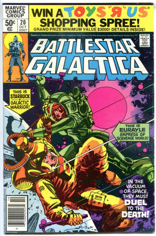 BATTLESTAR GALACTICA #20, VF+, Apollo, Zac, Cyclons, 1979, more Marvel in store