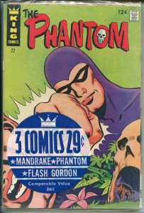 King Comics 3 Pack #1 1966-Flash Gordon #5-Phantom #22-Mandrake #5-VF