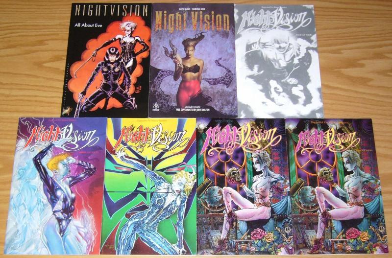 NightVision #1-4 VF/NM complete series + one-shot + all about eve + signed & num