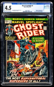 Marvel Spotlight #5  (1972) CGC Graded 4.5 - 1st App of Ghost Rider!